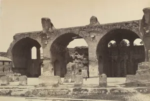 Black And White Rome Photos Drucke: [Basilica of Maxentius and Constantine, Rome], ca. 1861. Creator: Auguste-Rosalie Bisson