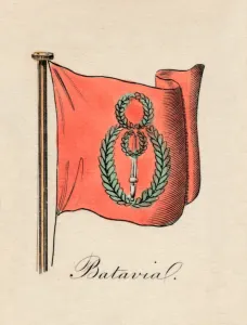 Indonesian Flag Drucke: Batavia, 1838