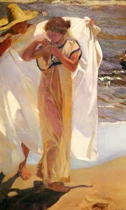 Drucke von Nach dem Bad, 1908. Im Bestand der Hispanischen Gesellschaft von Amerika, New York S Drucke: Nach dem Bad, 1908. Künstler: Joaquín Sorolla y Bastida