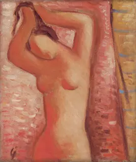 Female Nude Painting Drucke: After Bath, 1936. Creator: Mikulas Galanda