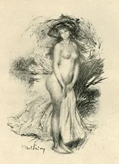 French Nude Art Drucke: Bather, 1903. Creator: Unknown