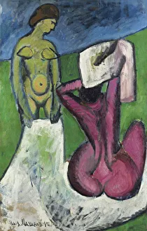 Russian Avant Garde Painting Drucke: The bathers, 1911