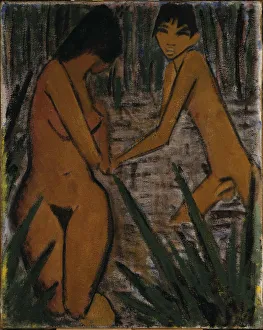 Expressionist Paintings Drucke: Bathers, c. 1920. Creator: Mueller, Otto (1874-1930)
