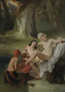 Old Testament Fine Art Drucke: Bathseba im Bade, 1845