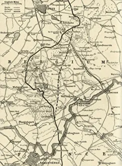 World War One Cartography Drucke: The Battle of Messines, 1917. Creator: Unknown