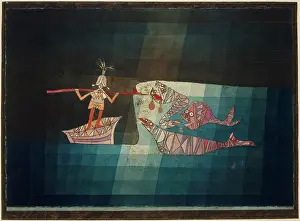 Drucke von Im Bann der Fantasie: Ein Schlachtfeld aus dem Comic-Fantastischen Opern 'Der Seefahrer' von 1923 Paul Klee Drucke: Bild aus der Comic-Fantastischen Oper Der Seefahrer, 1923