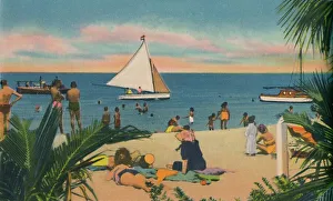Strand von Pradomar. 20 Minuten von Barranquilla entfernt, ca 1940er Jahren