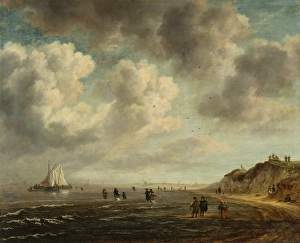 Jacob Van Ruisdael Oil Paintings Drucke: Beach View. Creator: Unknown