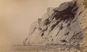 British Coastal Landmark Drucke: Beachy Head from Beach, 1929. Creator: Unknown