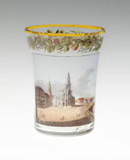 Schälchen mit Blick auf Dresden in Deutschland, 1816. Ersteller: Gottlob Samuel Mohn