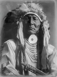 Black And White Native American Images Drucke: Bear Cut Ear, c1908. Creator: Edward Sheriff Curtis