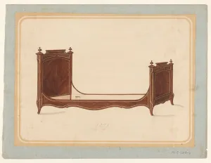 Decorative Arts Heritage Drucke: Bed, c.1835-c.1935. Creator: Anon