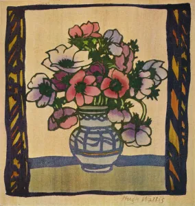 Stilleben Kunstwerk Drucke: Buchenblätter und Puppen, 1926. Künstler: Hugh Wallis