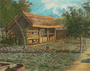 Oil On Cardboard Paintings Drucke: Beehouse, 1880-1920. Creator: Unknown
