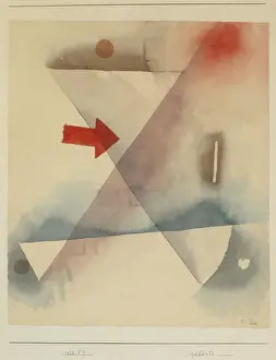 Drucke von Töne der Stille: Ein Paar Glocken schwebt in einem leeren Raum, ihre Formen und Farben wie ein surrealistischer Traum Paul Klee Drucke: Bells, 1928