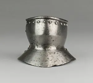 European Metalwork Drucke: Bevor ('Falling Buff') with Two Gorget Pieces, Europe, c. 1500