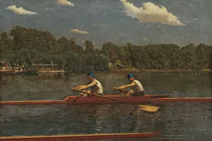 Drucke von Die Rennbahn der Brüder Biglin, 1872 Thomas Eakins Drucke: Die großen Brüder des Rennens, 1872. Ersteller: Thomas Eakins