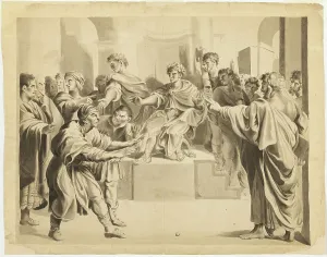 Black And White Biblical Art Drucke: Blinding of Elymas, c. 1807. Creator: John Constable