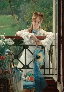 Fine Art Images Belgium Drucke: The Blue Ribbon, ca 1894. Creator: Stevens, Alfred (1823-1906)