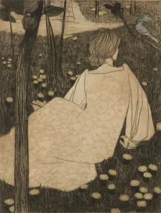 Wiener Secession Style Drucke: The bluethroat, 1903
