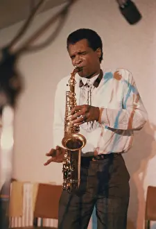 Performance-Kunst Drucke: Bobby Watson mit dem 29th Street Saxophone Quartet in Cambridge, 1989