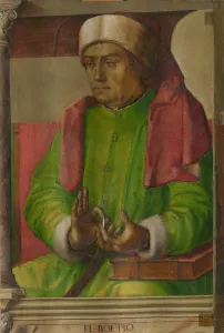 Drucke von Boethius ist im Bestand der Galerie Nazionale delle Marche zu finden in Urbino Pedro Berruguete Drucke: Boethius