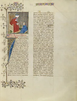 Anicius Manlius Severinus Boethius Drucke: Boethius Instructs a Young Boy in Arithmetic, about 1405. Creator: Unknown