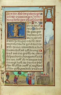 Old Testament Depiction Drucke: Border with David's Return with Goliath's Head