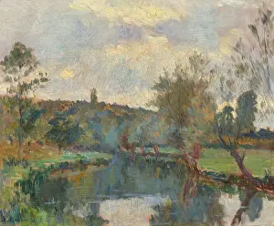 Autumn Landscape Painting Drucke: Bords de l'Iton (Eure). Creator: Lebourg