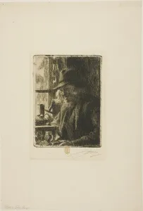 Scandinavian Male Portraits Drucke: Bosl Anders, Clockmaker at Mora, 1907. Creator: Anders Leonard Zorn
