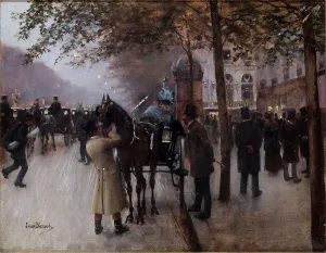 Jean Beraud Art Drucke: Boulevard des Capucines, in the evening