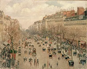 Drucke von Boulevard Montmartre in Paris, sonniger Nachmittag, 1897 Camille Pissarro Drucke: Boulevard Montmartre, sonniger Nachmittag, 1897. Künstler: Camille Pissarro