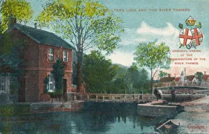 River Thames Geography Drucke: Boulters Lock and the River Thames, c1910