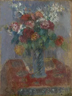 Drucke von Ein Blumenstrauß in voller Pracht, umgeben von der Stille einer stillen Zeit Camille Pissarro Drucke: Blumenstrauß, 1900