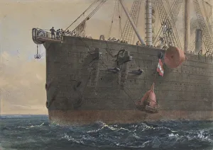 Im Bogen des Great Eastern: Der Kabel gebrochen und verloren, sich auf das Greifen vorzubereiten.