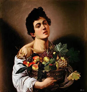 Galleria Borghese Rome Drucke: Boy with a Basket of Fruit