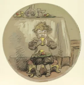 Junge isst Obst, n.d., Schöpfer : Hablot Knight Browne