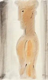 German Fine Art Images Drucke: Boy Figure Side View, c1930. Creator: Schlemmer, Oskar (1888-1943)