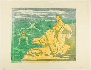 Coastal Leisure Activities Drucke: Boys Bathing, 1899. Creator: Edvard Munch