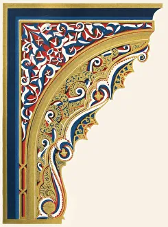 Alhambra Interior Decoration Drucke: Brackets supporting ceiling of the portico, Court of the Lions, 1907. Creator: Unknown