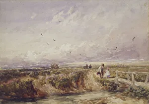 David Cox The Elder Paintings Drucke: The Bridge on the Common, 1842. Creator: David Cox the Elder