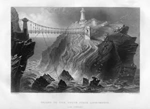 Brücke zum Südstack Leuchtturm, nahe Holyhead, 1886. Künstler: JJ Hinchcliffe