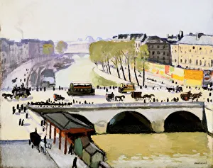 Drucke von Der Brücke von St Michel im Jahr 1910 Henri Matisse Drucke: Die Brücke am Michaelsplatz, 1910. Künstler: Albert Marquet