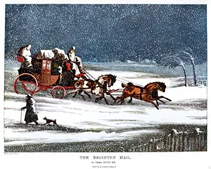 Der Brighton Mail am Weihnachtstag 1836 (1905). Künstler: Henry Thomas Alken