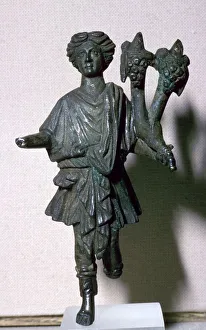 Roman Gods And Goddesses Drucke: Bronze lar holding a double cornucopia