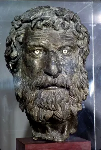 Gold Porträt Kopf des Philosophen aus der Stadt Antikythera gefunden im Meer um das Jahr 300 v. Chr