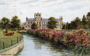 British Christian Heritage Drucke: Buckfast Abbey, north view, Devon. Artist: J Salmon