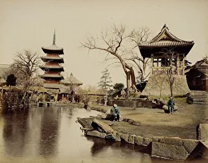 Japanese Religious Architecture Drucke: Buddhist Temple, 1865. Creator: Unknown