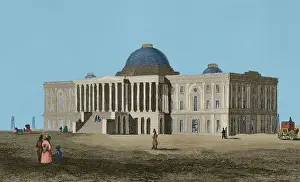 Jules Louis Arnout Artwork Drucke: The building of the US Capitol
