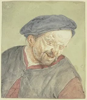 Drucke von Ein Bauer in Ruhe, die Last der Arbeit auf seiner Schulter lastend Cornelis Dusart Drucke: Büste eines Bauern, der nach rechts gelehnt ist, 17. Jahrhundert